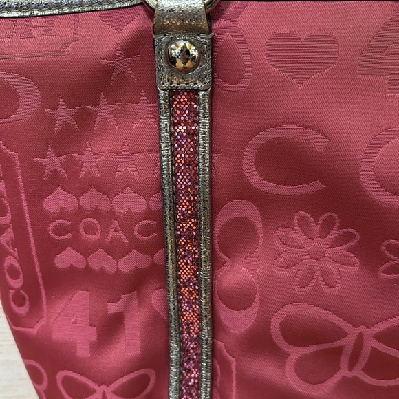 RARE Coach Bandana Glitter Pink and silver tote bag - Picture 5 of 8